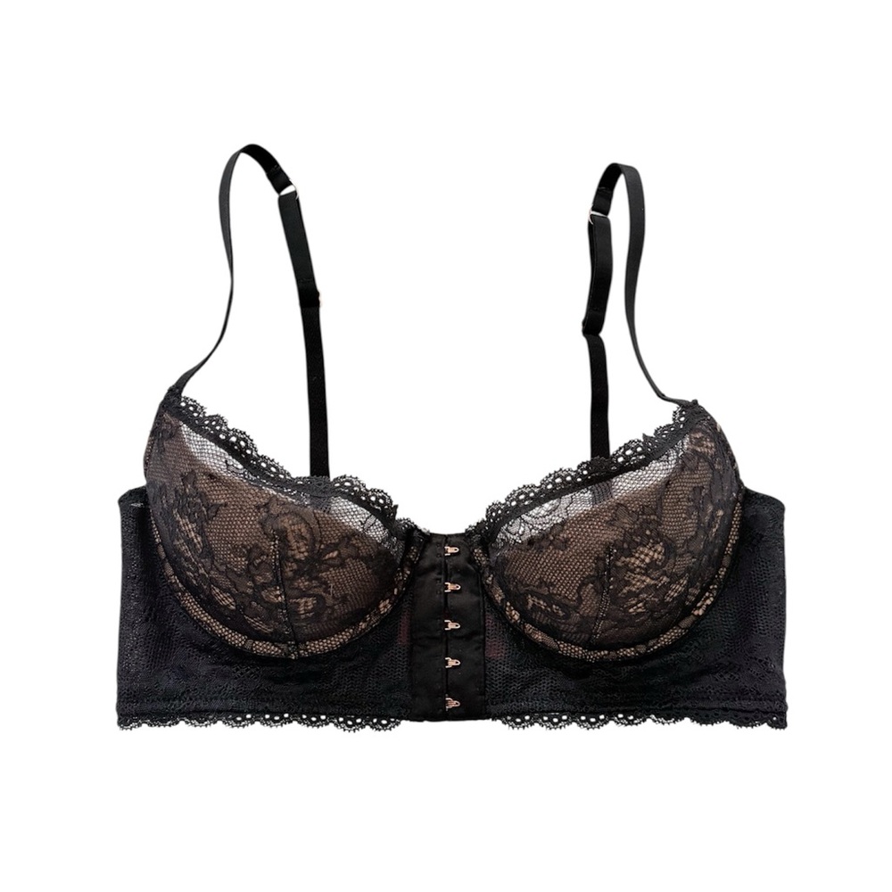 La SENZA Black Lace Corset Underwire Bra